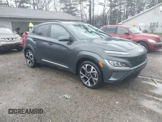 2022 Hyundai Kona Limited with VIN KM8K53A3XNU876882, listed as a IAAI auction lot 41223202 with 40,008 mi miles. Bid and sale history available at carsss.com. Image 1.