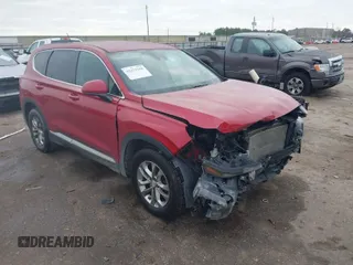 2019 Hyundai Santa Fe SE with VIN 5NMS2CAD5KH091985, listed as a IAAI auction lot 41471160 with 120,951 mi miles. Bid and sale history available at carsss.com. Image 1.