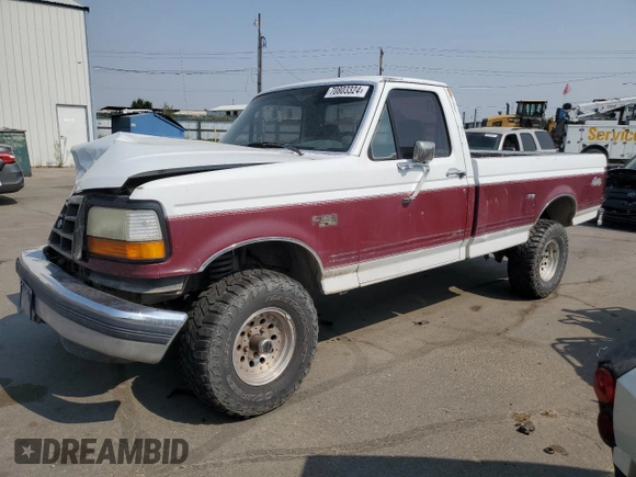 1992 Ford F-150 with VIN 1FTEF14HXNPA24587, listed as a Copart auction lot 70803324 with 0 mi miles and Salvage Title. Bid and sale history available at carsss.com. Image 1.