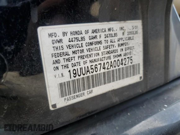 2002 Acura TL w/Navigation with VIN 19UUA56742A004275, listed as a Copart auction lot 75403714 with 254,021 mi miles and Salvage Title. Bid and sale history available at carsss.com. Image 12.