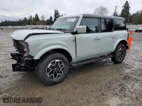 2024 Ford Bronco Outer Banks with VIN 1FMDE8BH2RLB27456, listed as a Copart auction lot 50031875 with 523 mi miles and Salvage Title. Bid and sale history available at carsss.com. Image 1.