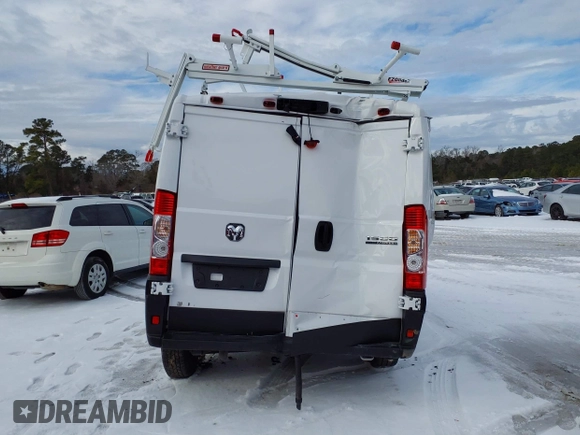 2023 Ram ProMaster Cargo with VIN 3C6LRVNG1PE548538, listed as a IAAI auction lot 41082571 with 21,357 mi miles and . Bid and sale history available at DreamBid. Image 15.