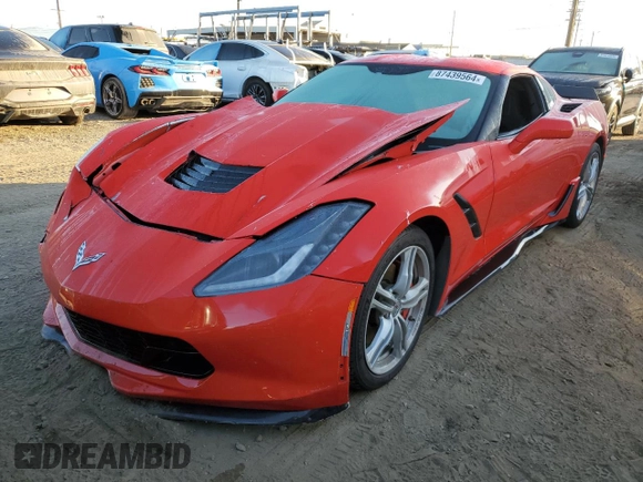2017 Chevrolet Corvette 1LT with VIN 1G1YB2D7XH5101361, listed as a Copart auction lot 87439564 with 89,725 mi miles and Salvage Title. Bid and sale history available at carsss.com. Image 1.