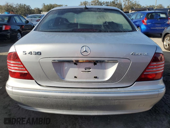 2003 Mercedes-Benz S-Class 4.3L with VIN WDBNG83J03A383925, listed as a Copart auction lot 78554844 with 0 mi miles and Salvage Title. Bid and sale history available at carsss.com. Image 6.