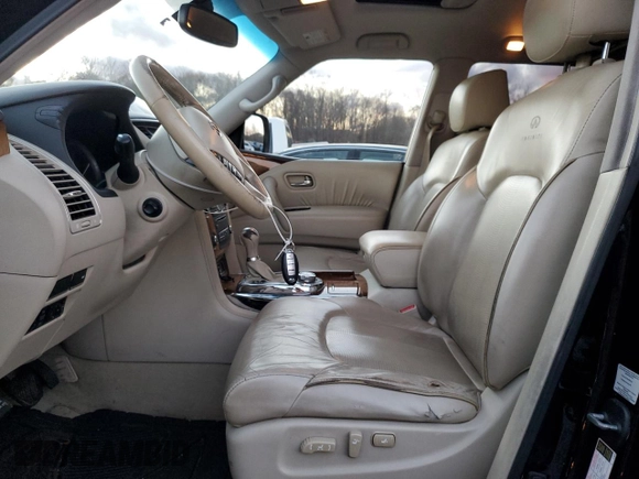 2012 Infiniti QX56 7-passenger with VIN JN8AZ2NE1C9015556, listed as a Copart auction lot 81671054 with 158,247 mi miles and Salvage Title. Bid and sale history available at carsss.com. Image 7.