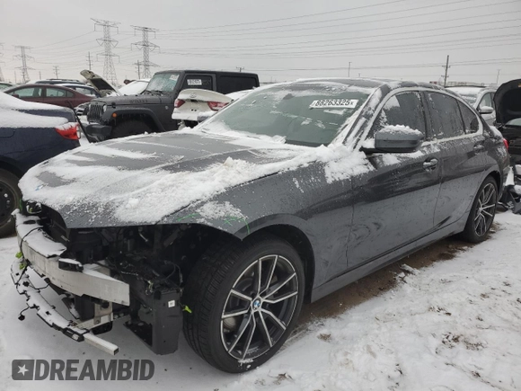 2019 BMW 3 Series 330i xDrive with VIN 3MW5R7J52K8A05155, listed as a Copart auction lot 88263325 with 97,201 mi miles and Salvage Title. Bid and sale history available at DreamBid. Image 1.