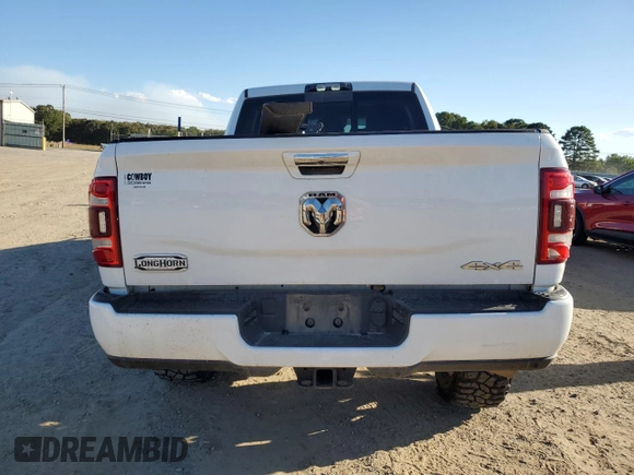2021 Ram 2500 Longhorn with VIN 3C6UR5PL6MG626147, listed as a Copart auction lot 69408753 with 52,363 mi miles and Salvage title. Bid and sale history available at DreamBid. Image 6.