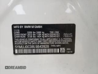 2020 BMW X4 M Competition z VIN 5YMUJ0C08L9B43928, wystawiony jako Copart lot #63555382 z przebiegiem 12 701 mil mil oraz . Historia ofert i sprzedaży dostępna na DreamBid. Obrazek 10.
