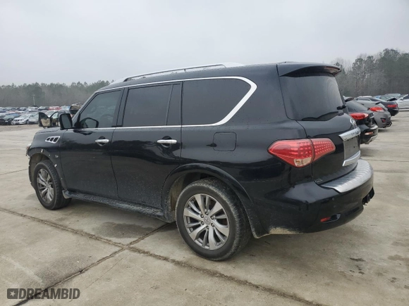 2017 Infiniti QX80 with VIN JN8AZ2NF9H9645499, listed as a Copart auction lot 45890285 with 164,470 mi miles and Salvage Title. Bid and sale history available at carsss.com. Image 2.
