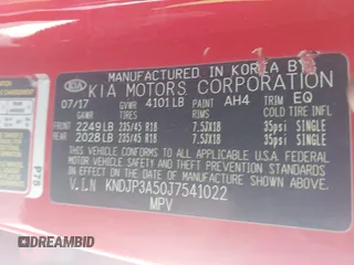 2018 Kia Soul + with VIN KNDJP3A50J7541022, listed as a IAAI auction lot 41918871 with 109,126 mi miles. Bid and sale history available at carsss.com. Image 9.