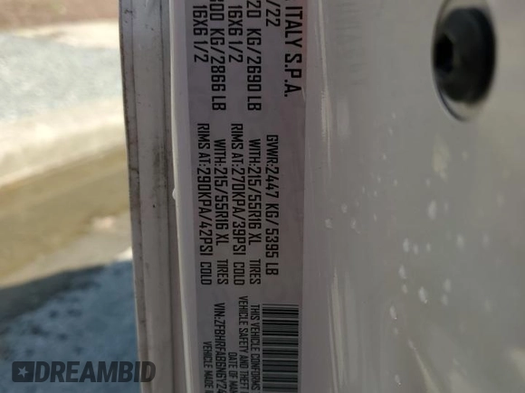 2022 Ram ProMaster City Cargo Tradesman with VIN ZFBHRFAB6N6Y24331, listed as a Copart auction lot 56729625 with 32,854 mi miles and Salvage title. Bid and sale history available at DreamBid. Image 14.