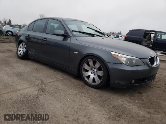 2004 BMW 5 Series 530i with VIN WBANA735X4B813324, listed as a Copart auction lot 88777275 with 142,990 mi miles and Salvage Title. Bid and sale history available at DreamBid. Image 4.