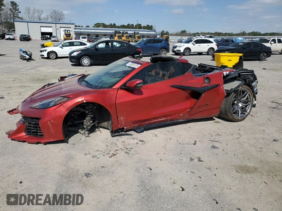 2025 Chevrolet Corvette 2LZ with VIN 1G1YE2D39S5602821, listed as a Copart auction lot 48304135 with 0 mi miles and Salvage Title. Bid and sale history available at carsss.com. Image 1.