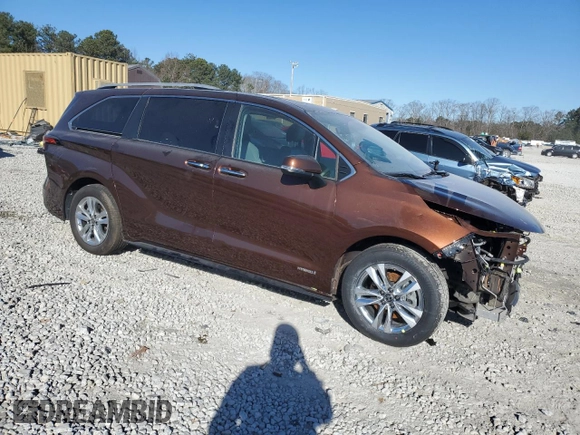 2021 Toyota Sienna Limited with VIN 5TDZSKFC2MS029694, listed as a Copart auction lot 86197064 with 27,881 mi miles and Salvage Title. Bid and sale history available at DreamBid. Image 4.