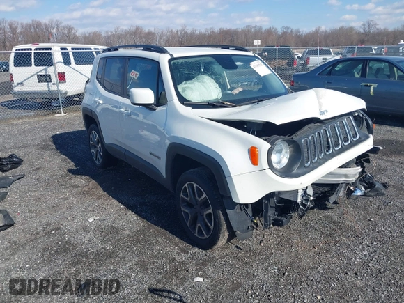 2017 Jeep Renegade Latitude with VIN ZACCJBBB8HPE64812, listed as a IAAI auction lot 41349525 with 106,966 mi miles. Bid and sale history available at carsss.com. Image 1.