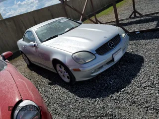 2001 Mercedes-Benz SLK-Class with VIN WDBKK65F31F228400, listed as a Copart auction lot 74381484 with Not Provided miles and Salvage Title. Bid and sale history available at carsss.com. Image 4.