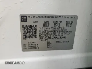 2023 GMC Terrain SLE with VIN 3GKALMEGXPL162082, listed as a Copart auction lot 63858125 with 146,913 mi miles and Clean title. Bid and sale history available at DreamBid. Image 13.