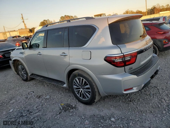 2021 Nissan Armada SL with VIN JN8AY2BB9M9795045, listed as a Copart auction lot 82768614 with 90,623 mi miles and Salvage Title. Bid and sale history available at carsss.com. Image 2.