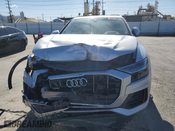 2019 Audi Q8 Prestige with VIN WA1CVAF1XKD026566, listed as a Copart auction lot 48567395 with 49,038 mi miles and Salvage title. Bid and sale history available at DreamBid. Image 5.