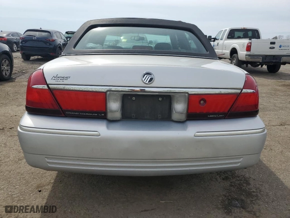 2002 Mercury Grand Marquis LS Premium with VIN 2MEFM75W42X665913, listed as a Copart auction lot 53554535 with 92,394 mi miles and Salvage Title. Bid and sale history available at carsss.com. Image 6.