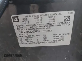 2012 Chevrolet Equinox LS with VIN 2GNALBEK0C1220630, listed as a IAAI auction lot 42112199 with 132,700 mi miles and . Bid and sale history available at DreamBid. Image 9.