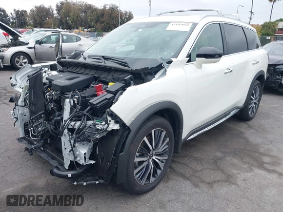 2025 Infiniti QX60 Sensory with VIN 5N1AL1GS6SC330036, listed as a IAAI auction lot 42193990 with 5,403 mi miles and . Bid and sale history available at DreamBid. Image 19.
