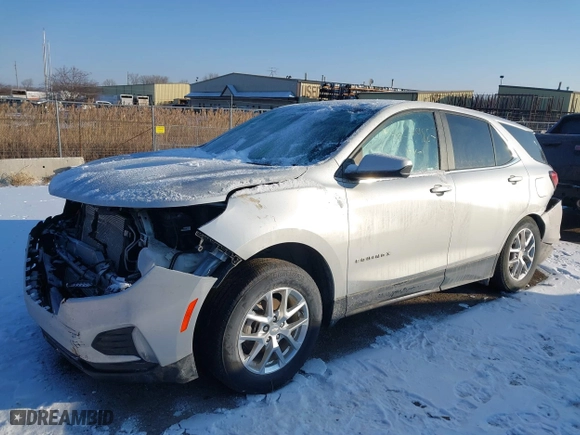 2022 Chevrolet Equinox LT with VIN 3GNAXUEV5NS105930, listed as a IAAI auction lot 41539887 with 46,506 mi miles. Bid and sale history available at carsss.com. Image 2.