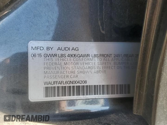 2016 Audi A4 Premium Plus z VIN WAUFFAFL6GN004208, wystawiony jako Copart lot #45986695 z przebiegiem 119 082 mil mil oraz Czysty tytuł • Clean title. Historia ofert i sprzedaży dostępna na DreamBid. Obrazek 12.