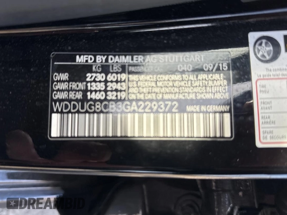 2016 Mercedes-Benz S 550 with VIN WDDUG8CB3GA229372, listed as a Copart auction lot 48979655 with 185,846 mi miles and Clean Title. Bid and sale history available at carsss.com. Image 10.