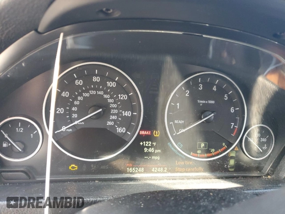2013 BMW 3 Series 328i xDrive with VIN WBA3B5G52DNS01975, listed as a Copart auction lot 53555725 with 165,248 mi miles and Salvage Title. Bid and sale history available at carsss.com. Image 9.