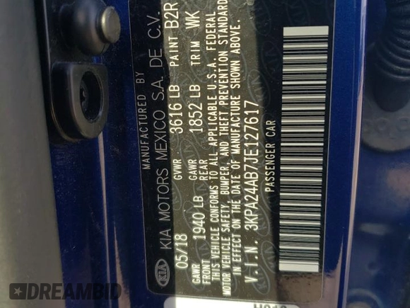 2018 Kia Rio S with VIN 3KPA24AB7JE127617, listed as a Copart auction lot 69755244 with 72,254 mi miles and Salvage Title. Bid and sale history available at DreamBid. Image 13.