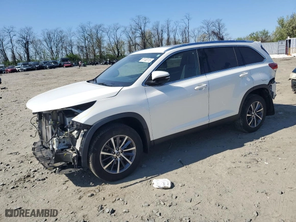 2019 Toyota Highlander SE with VIN 5TDJZRFH9KS574902, listed as a Copart auction lot 51148115 with 46,453 mi miles and Salvage Title. Bid and sale history available at carsss.com. Image 1.