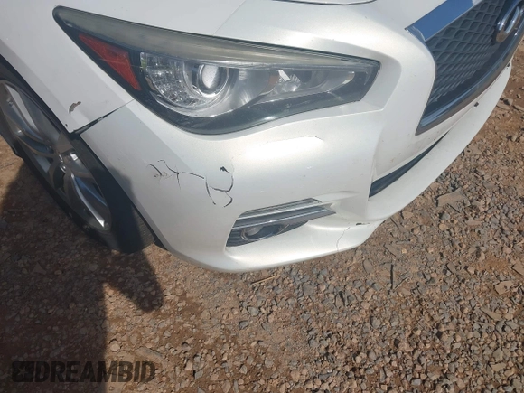 2015 Infiniti Q50 Premium with VIN JN1BV7ARXFM414391, listed as a IAAI auction lot 42245462 with 216,495 mi miles and . Bid and sale history available at DreamBid. Image 6.