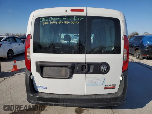2017 Ram ProMaster City Cargo Van Tradesman with VIN ZFBERFAB4H6E21507, listed as a Copart auction lot 46159765 with 140,260 mi miles and Salvage Title. Bid and sale history available at carsss.com. Image 6.
