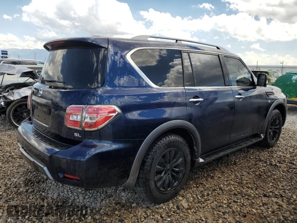 2019 Nissan Armada SV with VIN JN8AY2NC1K9582074, listed as a Copart auction lot 60835014 with 97,667 mi miles and Salvage Title. Bid and sale history available at carsss.com. Image 3.