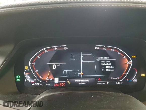 2021 BMW X5 xDrive40i with VIN 5UXCR6C00M9G00599, listed as a Copart auction lot 51536795 with 55,422 mi miles and Salvage title. Bid and sale history available at DreamBid. Image 9.