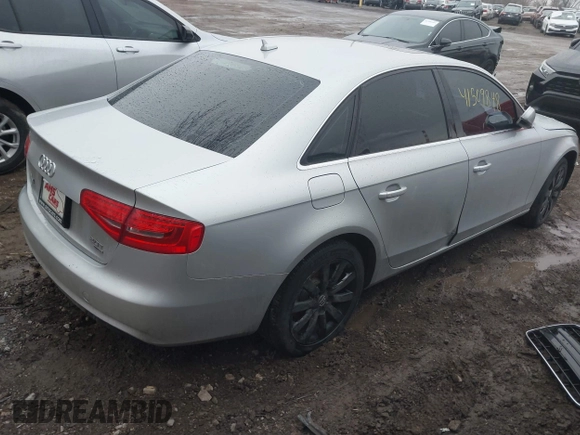 2013 Audi A4 Premium with VIN WAUBFAFLXDN038226, listed as a IAAI auction lot 41509848 with 156,969 mi miles and . Bid and sale history available at DreamBid. Image 4.