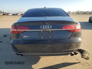2015 Audi S8 with VIN WAUK2AFD5FN009448, listed as a Copart auction lot 87745715 with 96,490 mi miles and Salvage Title. Bid and sale history available at carsss.com. Image 6.