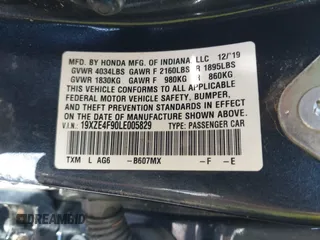 2020 Honda Insight Touring with VIN 19XZE4F90LE005829, listed as a IAAI auction lot 41531631 with 29,758 mi miles and . Bid and sale history available at carsss.com. Image 9.