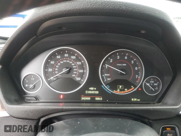 2015 BMW 3 Series 328i with VIN WBA3A5G5XFNS83508, listed as a Copart auction lot 54829345 with 242,400 mi miles and Salvage Title. Bid and sale history available at DreamBid. Image 9.
