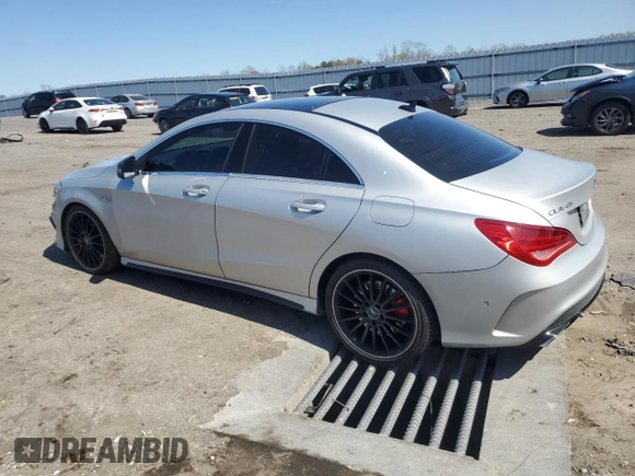 2014 Mercedes-Benz CLA 45 AMG with VIN WDDSJ5CB8EN122458, listed as a Copart auction lot 50528055 with 74,961 mi miles and Salvage title. Bid and sale history available at DreamBid. Image 2.