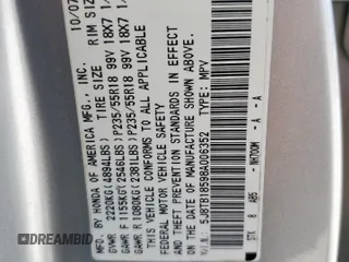 2008 Acura RDX Technology z VIN 5J8TB18598A006352, wystawiony jako Copart lot #57949825 z przebiegiem 181 784 mil mil oraz Szkoda całkowita • Salvage title. Historia ofert i sprzedaży dostępna na DreamBid. Obrazek 13.