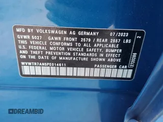 2023 Volkswagen Arteon SEL Premium R-Line z VIN WVWTR7AN5PE014611, wystawiony jako Copart lot #43589095 z przebiegiem 12 517 mil mil oraz Szkoda całkowita • Salvage title. Historia ofert i sprzedaży dostępna na DreamBid. Obrazek 12.