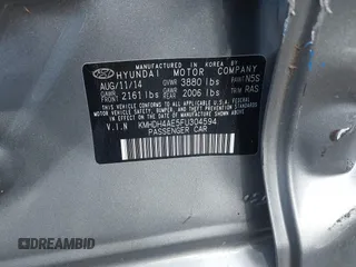 2015 Hyundai Elantra SE с VIN KMHDH4AE5FU304594, выставлен на аукционе IAAI как лот 40439247 с пробегом 84 826 миль миль и . История ставок и продаж доступна на DreamBid. Изображение 9.