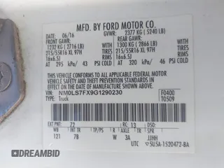 2016 Ford Transit Connect XLT with VIN NM0LS7FX9G1290230, listed as a IAAI auction lot 41984295 with 217,225 mi miles and . Bid and sale history available at DreamBid. Image 9.