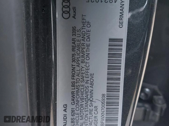 2022 Audi e-tron GT Prestige z VIN WAUEJBFWXN7005938, wystawiony jako Copart lot #72659842 z przebiegiem Nie podano mil oraz . Historia ofert i sprzedaży dostępna na DreamBid. Obrazek 13.