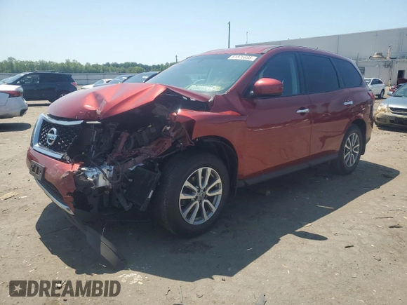 2014 Nissan Pathfinder S with VIN 5N1AR2MM9EC723513, listed as a Copart auction lot 61876695 with 77,712 mi miles and Salvage title. Bid and sale history available at DreamBid. Image 1.