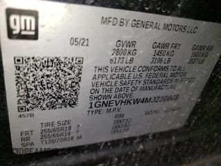 2021 Chevrolet Traverse LT z VIN 1GNEVHKW4MJ220868, wystawiony jako Copart lot #56047545 z przebiegiem 65 042 mil mil oraz Szkoda całkowita • Salvage title. Historia ofert i sprzedaży dostępna na DreamBid. Obrazek 13.