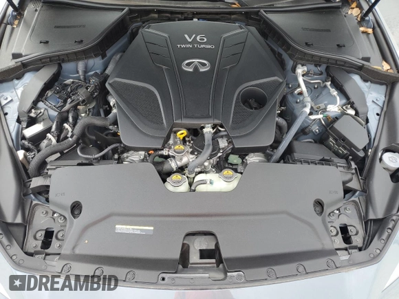 2024 Infiniti Q50 Red Sport 400 with VIN JN1FV7DP0RM660155, listed as a Copart auction lot 44143915 with 5,521 mi miles and Salvage Title. Bid and sale history available at DreamBid. Image 11.