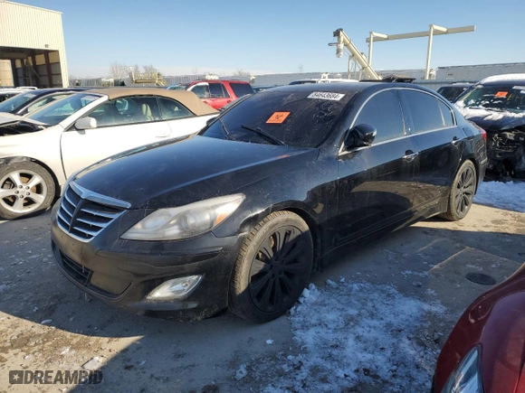 2012 Hyundai Genesis 5.0L with VIN KMHGC4DH8CU187154, listed as a Copart auction lot 84643684 with 0 mi miles and Salvage Title. Bid and sale history available at carsss.com. Image 1.